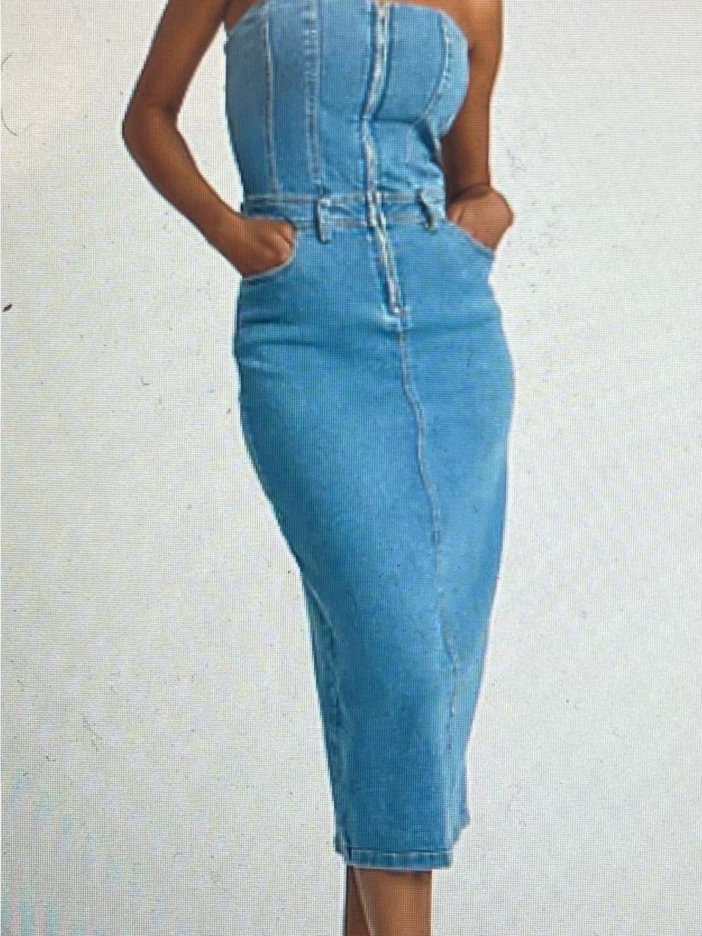 Express Medium Blue Denim Straight Leg Jeans